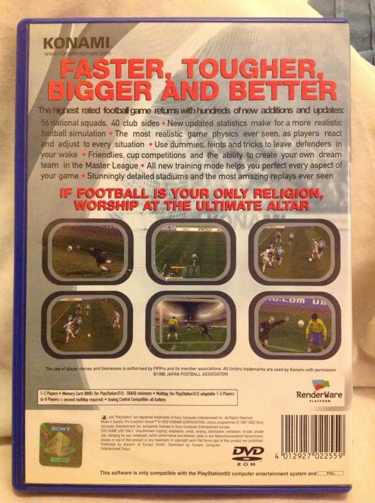 Pro Evolution Soccer 2 - Sony PlayStation 2 (PS2) (Konami - 1-2) video game collectible [Barcode 4012927022559] - Main Image 2