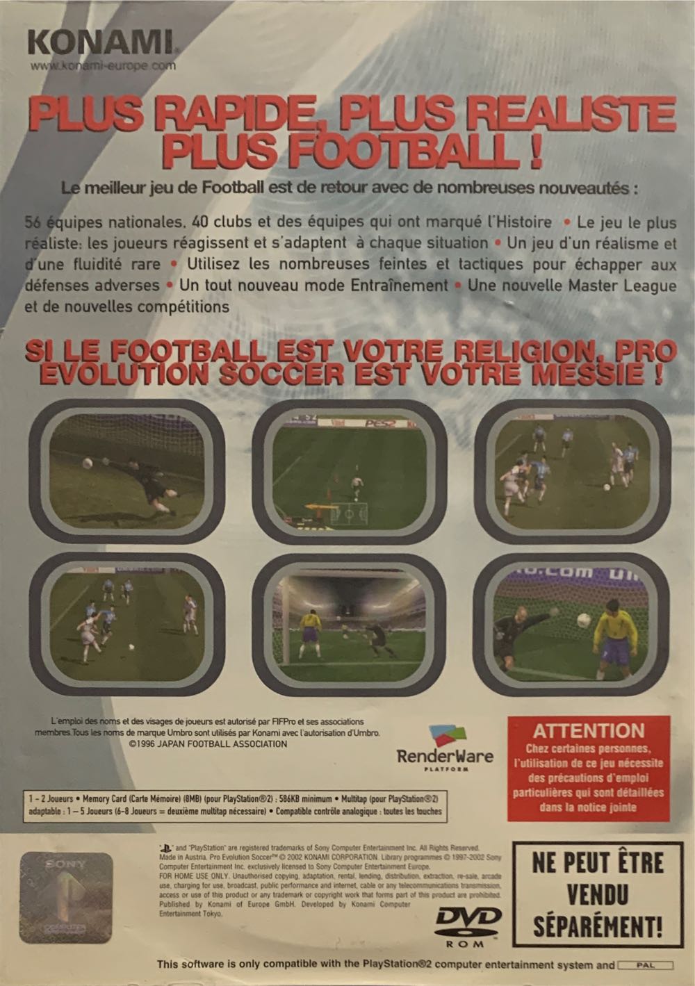 PES 2 Pro Evolution Soccer 2 - Sony PlayStation 2 (PS2) (Konami - 2) video game collectible [Barcode 4012927022573] - Main Image 2