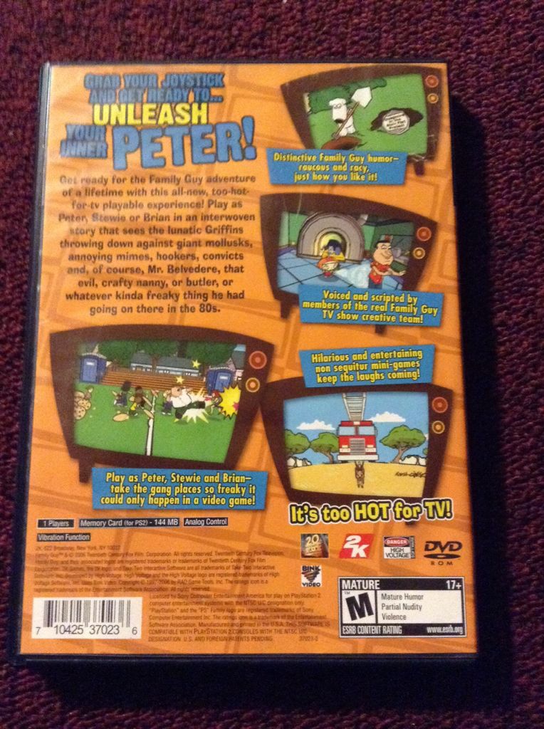 Family Guy Video Game - Sony PlayStation 2 (PS2) video game collectible - Main Image 2