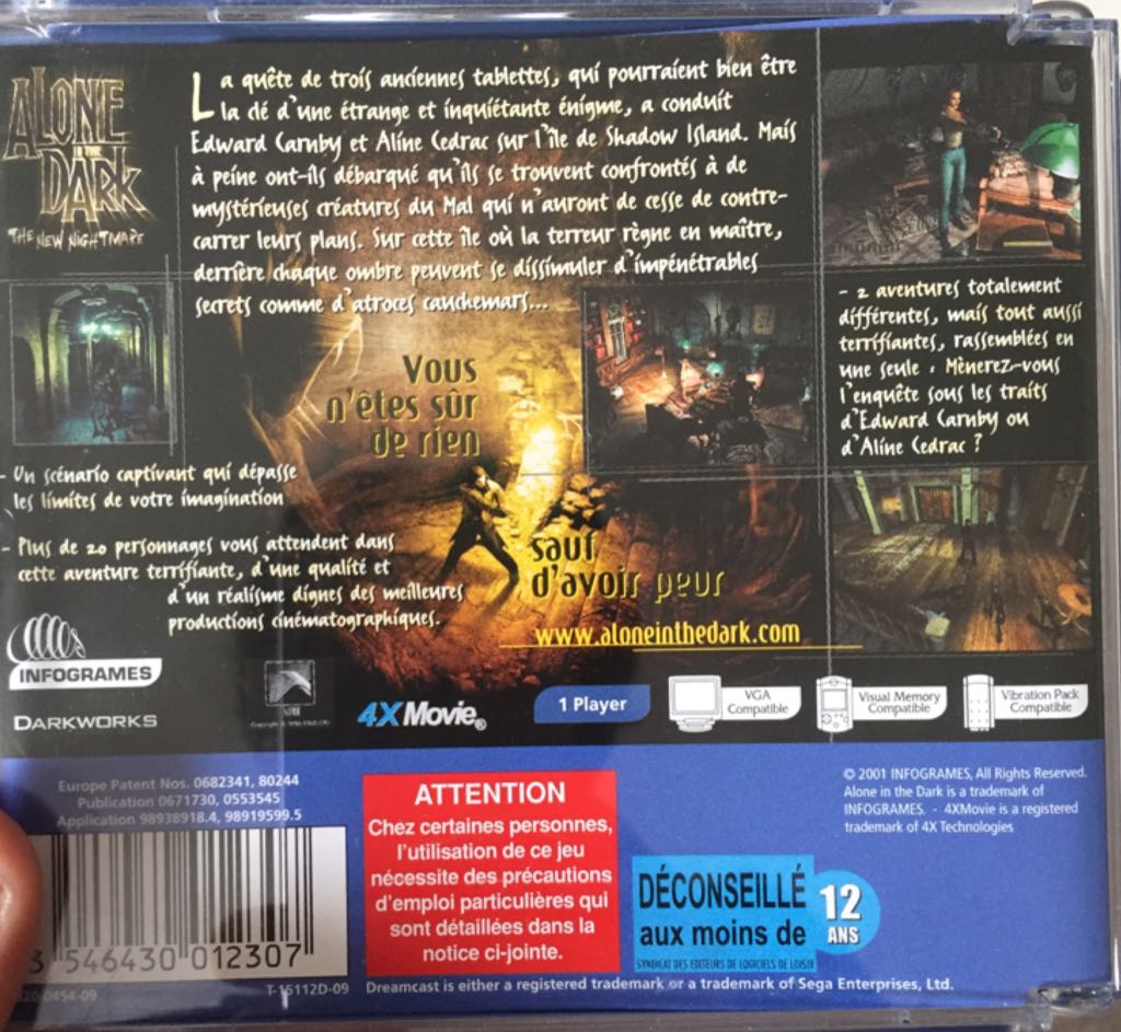 Alone In The Dark The New Nightmare - Sega Dreamcast video game collectible - Main Image 2