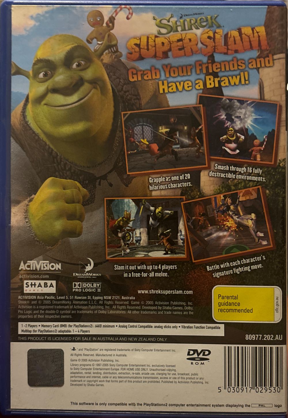 Shrek SuperSlam - Sony PlayStation 2 (PS2) (Activision) video game collectible [Barcode 5030917029530] - Main Image 2