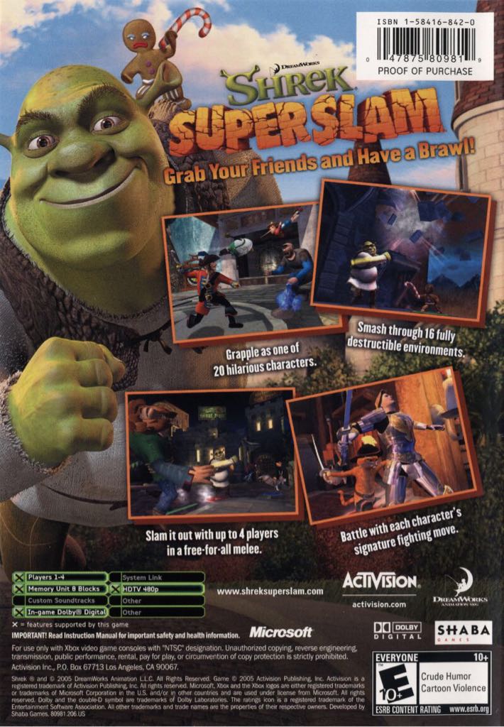 Shrek SuperSlam - Microsoft Xbox (Activision - 1-2) video game collectible [Barcode 5030917029622] - Main Image 2