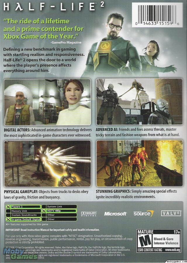 Half-Life 2 - Microsoft Xbox (Valve Corporation - 1) video game collectible [Barcode 45544958] - Main Image 2