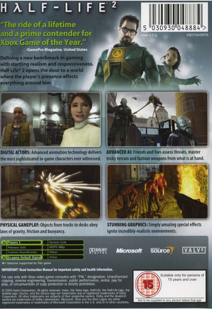 Half-Life 2 - Microsoft Xbox (Electronic Arts, Valve - 1) video game collectible [Barcode 5030934048880] - Main Image 2