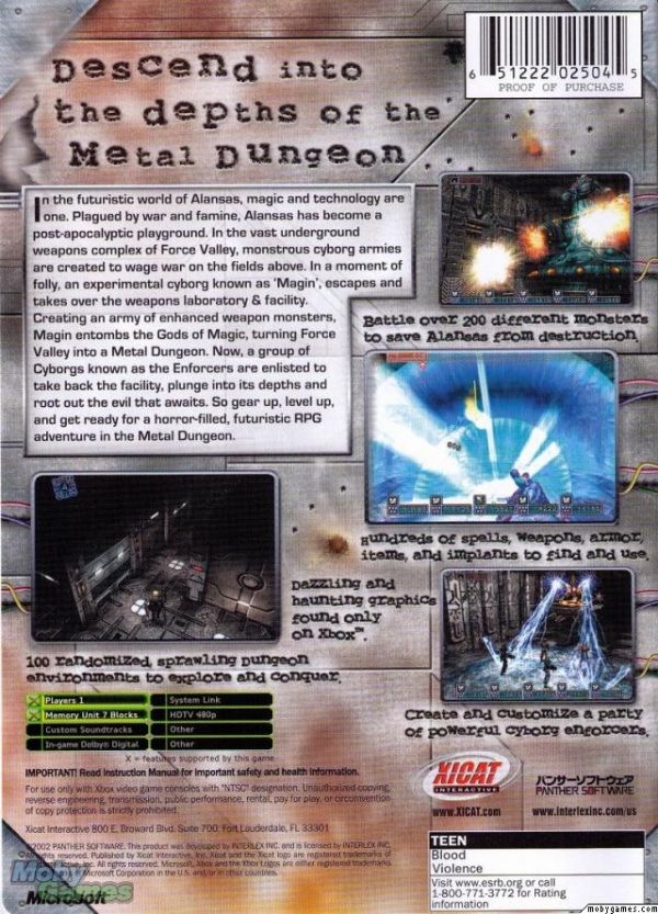 Metal Dungeon - Microsoft Xbox (1) video game collectible [Barcode 5060023734097] - Main Image 2