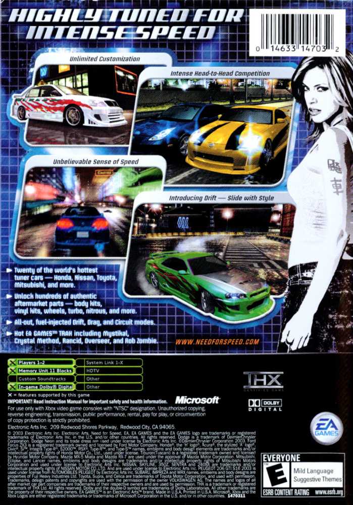 Need For Speed: Underground - Microsoft Xbox (EA Games - 1-2) video game collectible [Barcode 5030935036190] - Main Image 2