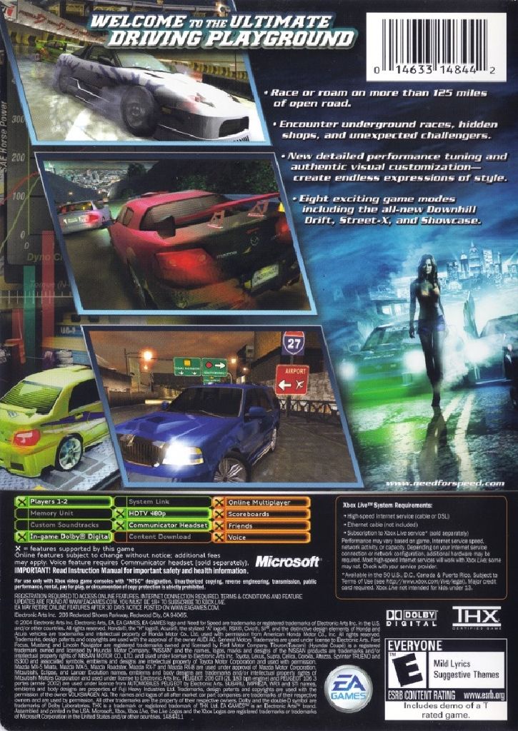 Need For Speed: Underground - Microsoft Xbox ((EA) Electronic Arts - 1) video game collectible [Barcode 5030941040105] - Main Image 2