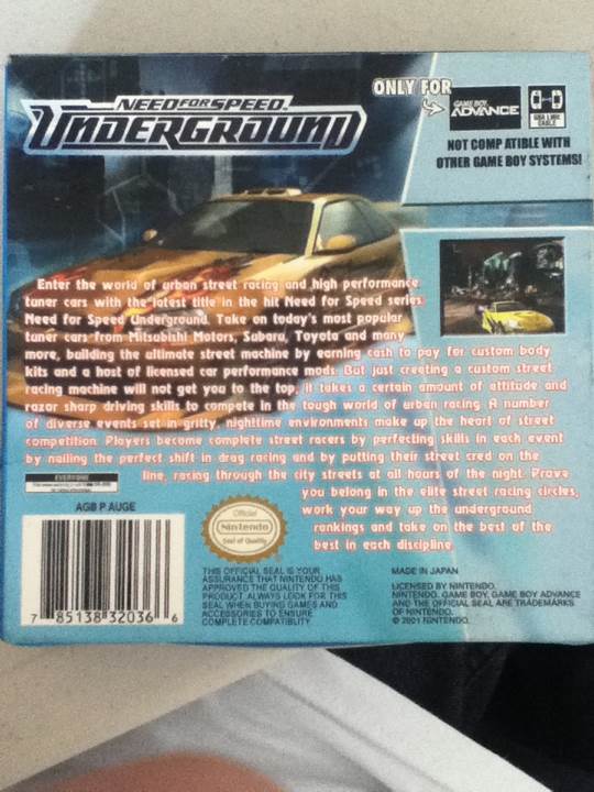 Need For Speed Underground - Nintendo Game Boy Advance (GBA) (2) video game collectible - Main Image 2