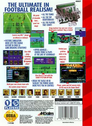 NFL Quarterback Club 96 - Sega Genesis (Mega Drive) (Aklaim) video game collectible [Barcode 3455198003710] - Main Image 2