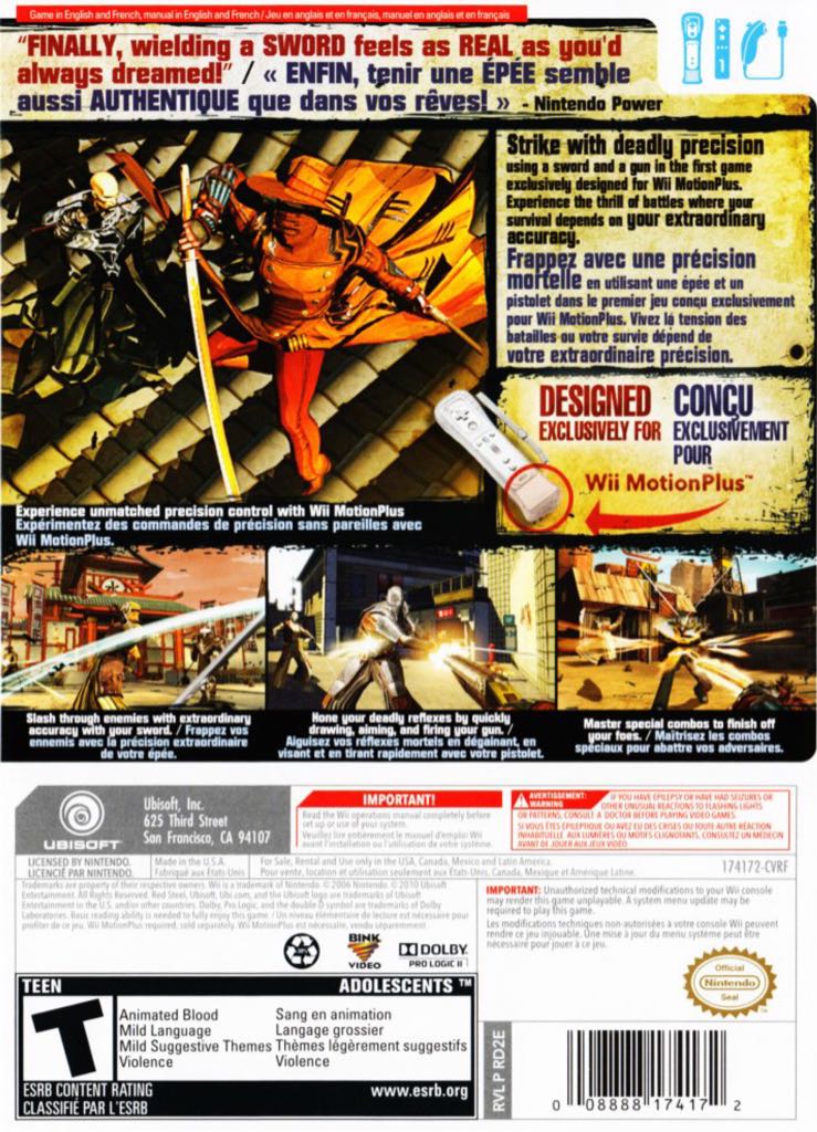 Red Steel 2 - Nintendo Wii (Ubisoft - 1) video game collectible [Barcode 3307210333353] - Main Image 2