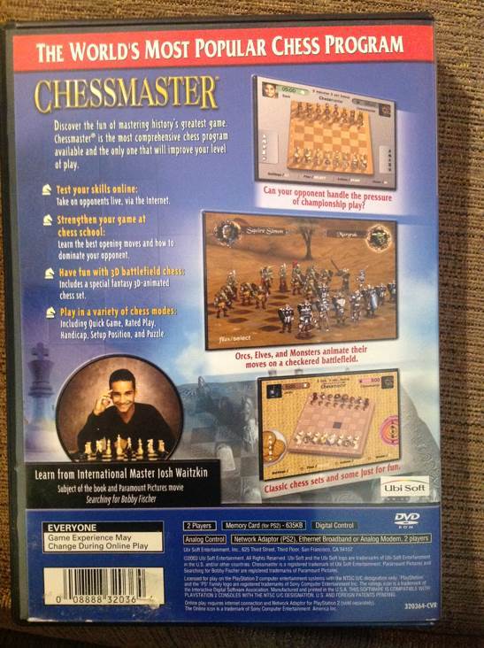 Chessmaster - Sony PlayStation 2 (PS2) (Ubisoft - 2) video game collectible [Barcode 008888320364] - Main Image 2
