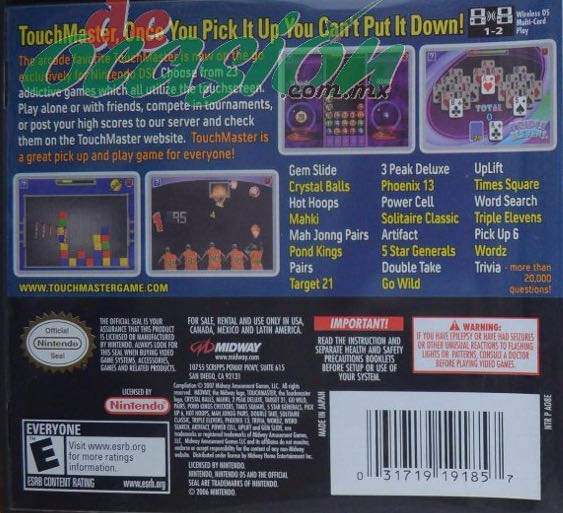 TouchMaster - Nintendo DS (Midway Games - 1) video game collectible [Barcode 031719191857] - Main Image 3