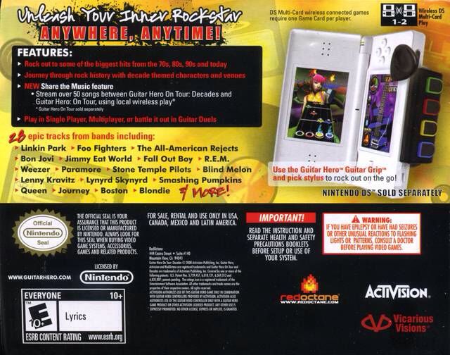 Guitar Hero On Tour Decades - Nintendo DS (Activision - 1) video game collectible [Barcode 5030917062766] - Main Image 2
