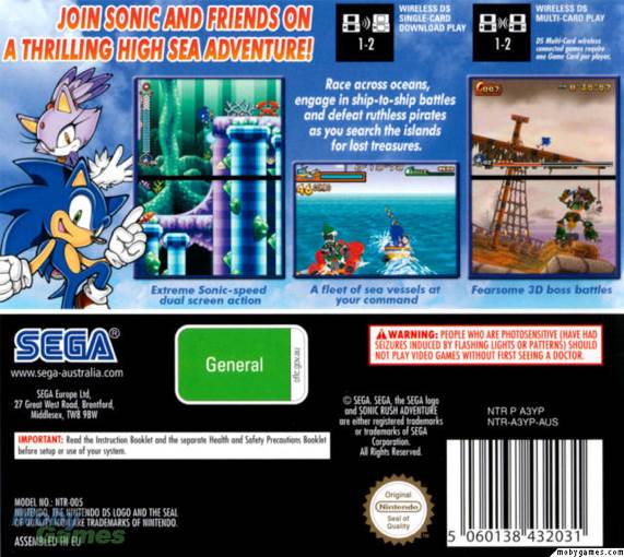 Sonic Rush - Nintendo DS (Sega - Single-Player) video game collectible [Barcode 5060004765966] - Main Image 2