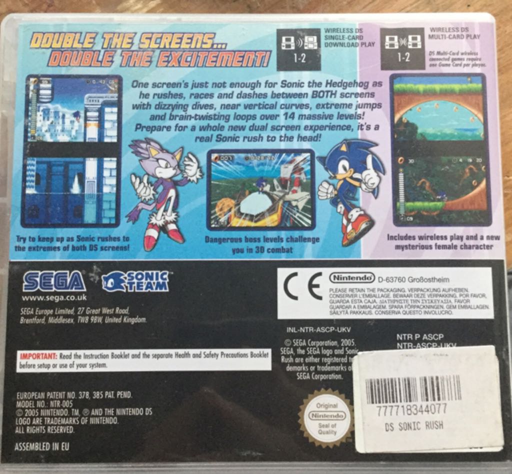 Sonic Rush - Nintendo DS video game collectible [Barcode 777718344077] - Main Image 2