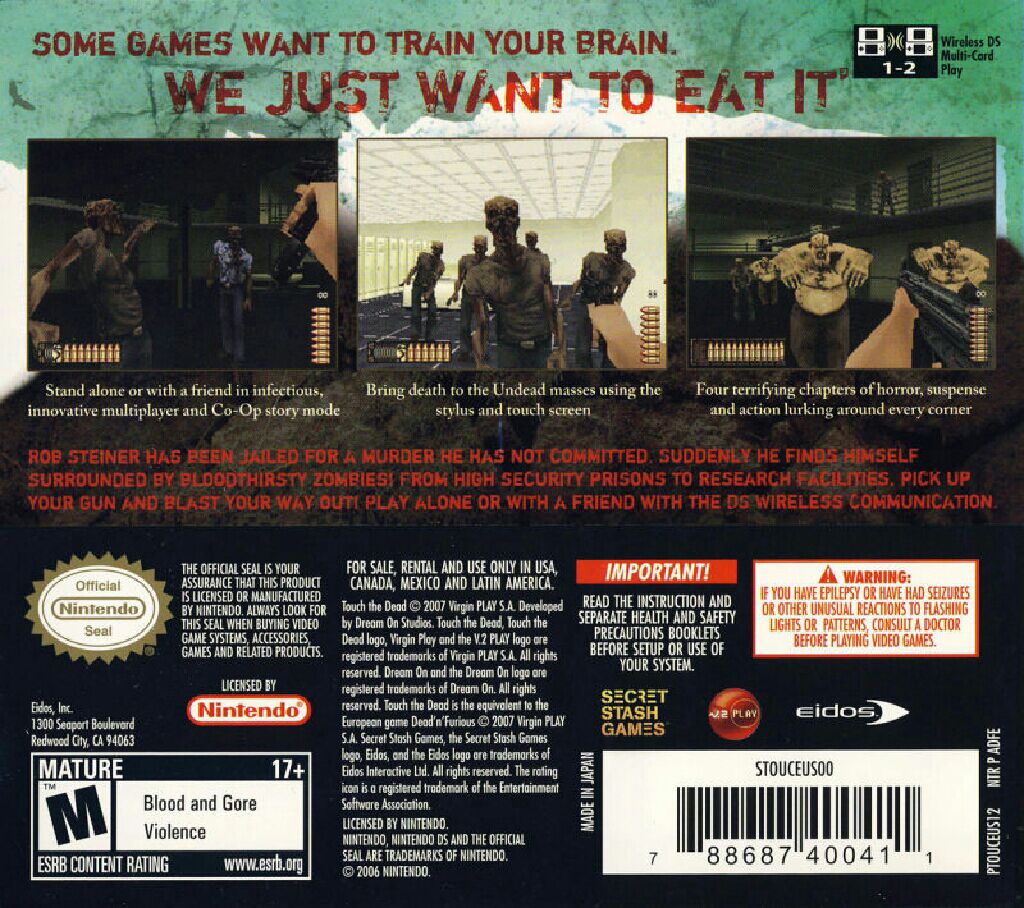 Touch The Dead #459 - Nintendo DS (Secret Stash Games - 1) video game collectible - Main Image 2