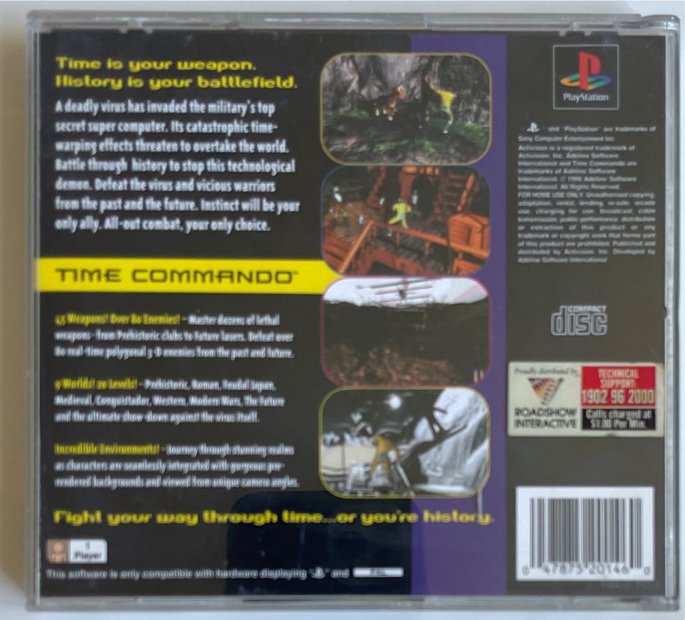 Time Commando - Sony PlayStation (Activision) video game collectible [Barcode 047875201460] - Main Image 2