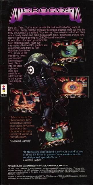 Microcosm - 3DO (Psygnosis - 1) video game collectible [Barcode 053203010376] - Main Image 2