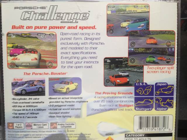 Porsche Challenge - Sony PlayStation video game collectible [Barcode 711719418726] - Main Image 2