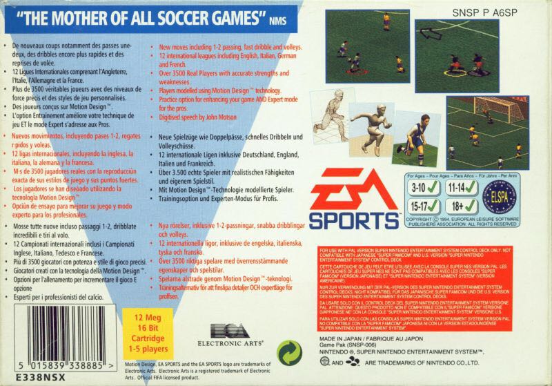 Fifa Soccer 96 - Sega Saturn (EA Sports  - 6) video game collectible [Barcode 014633075809] - Main Image 2