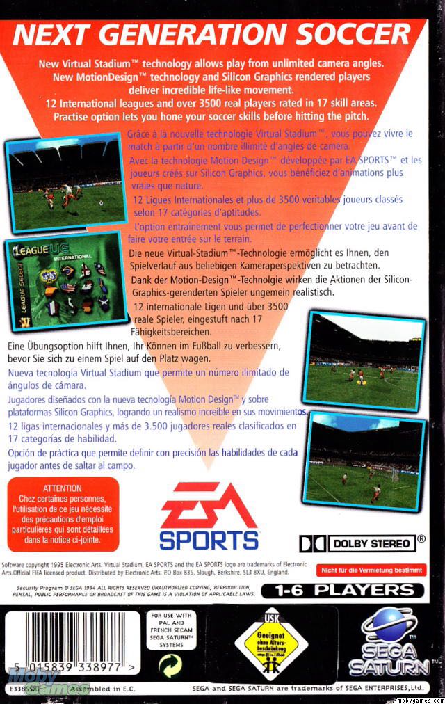 Fifa Soccer 96 - Sega Saturn (Electronic Arts - 6) video game collectible [Barcode 5015839338977] - Main Image 2