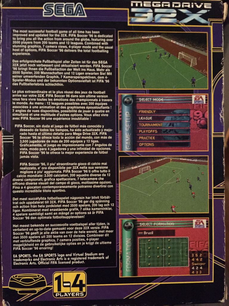 Fifa Soccer 96 - Sega 32X (Sega - 4) video game collectible - Main Image 2