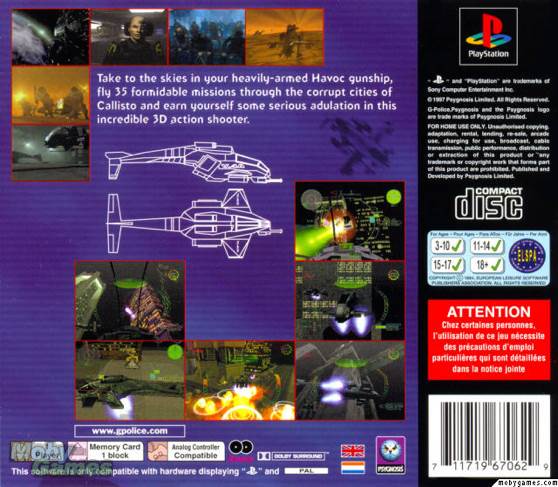 G-Police - Sony PlayStation (Psygnosis - 1) video game collectible [Barcode 711719670629] - Main Image 2