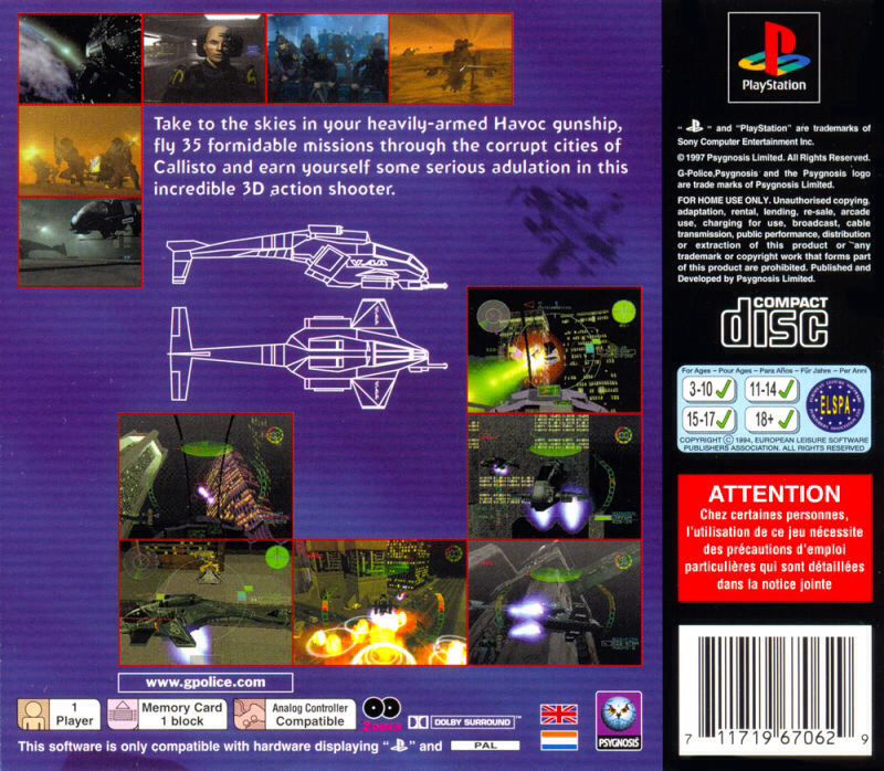 G-Police - Sony PlayStation (Psygnosis - 1) video game collectible [Barcode 711719670728] - Main Image 2