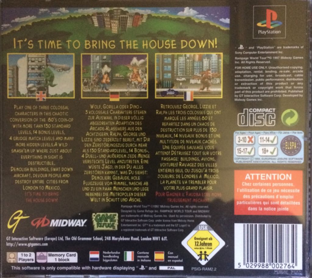 Rampage World Tour - Sony PlayStation Network (PSN) (Midway Games - 3) video game collectible [Barcode 5029988002764] - Main Image 2