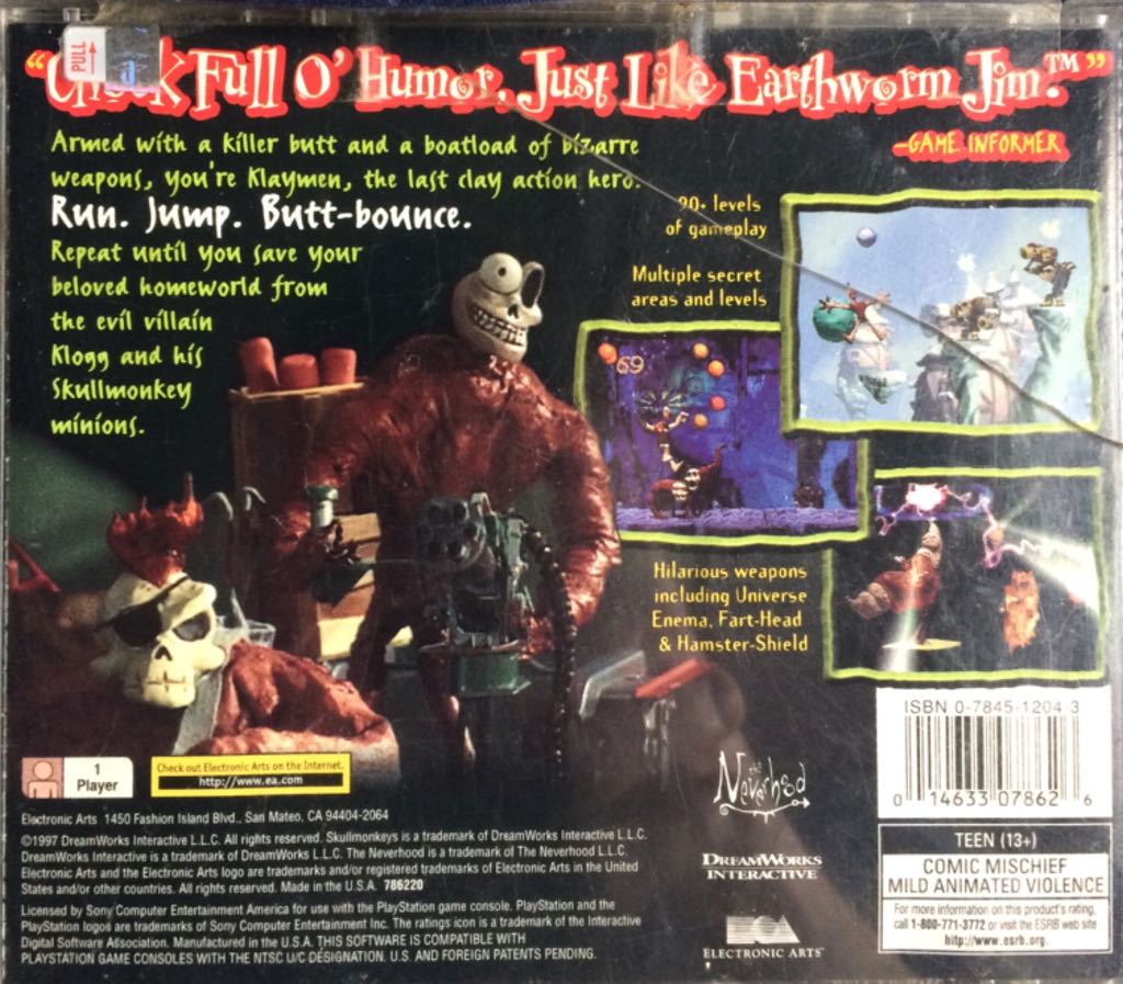 Skullmonkeys - Sony PlayStation (DreamWorks Interactive / Electronic Arts - 1) video game collectible - Main Image 2