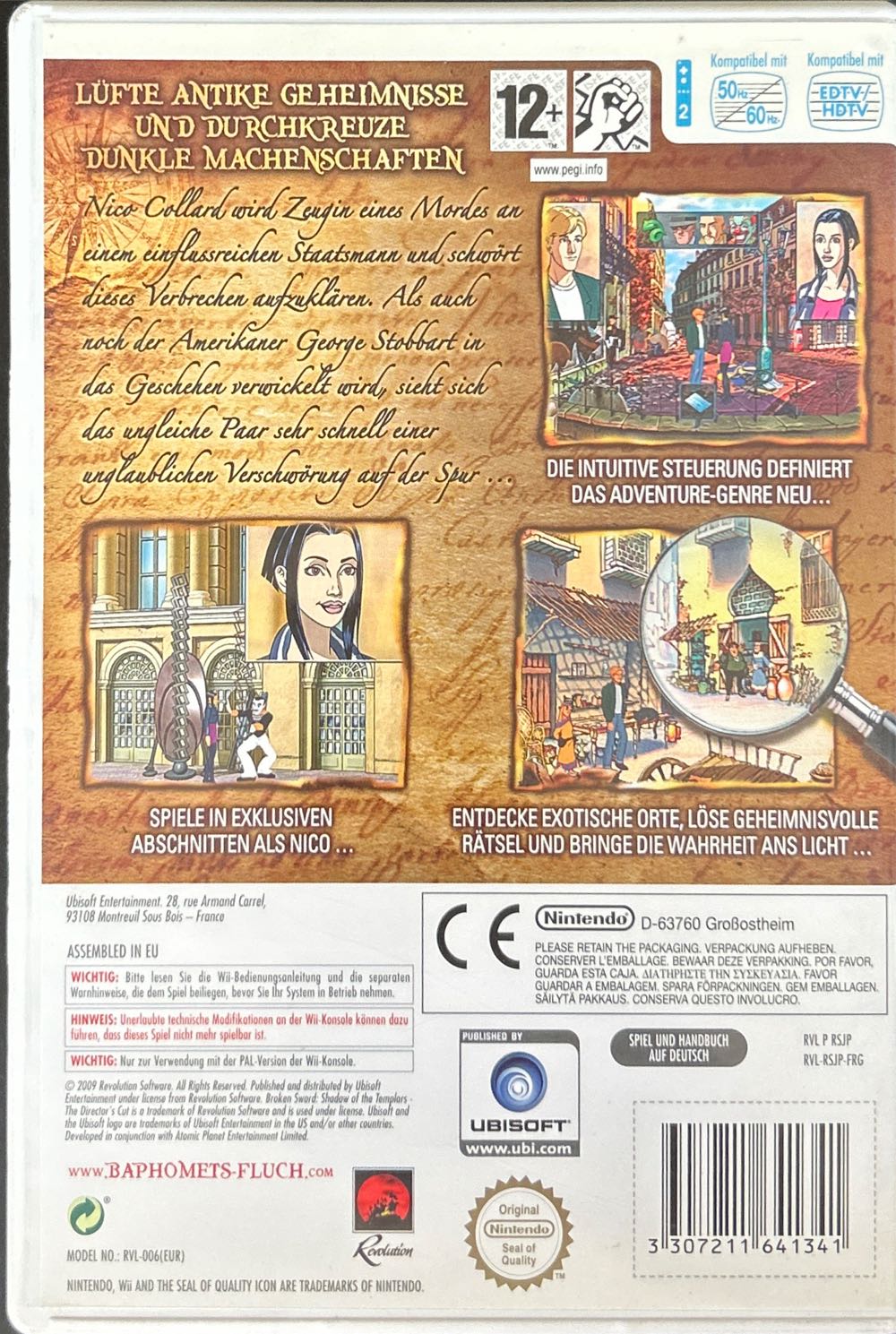 Baphomets Fluch - Nintendo Wii (Ubisoft - 2) video game collectible [Barcode 3307211641341] - Main Image 2