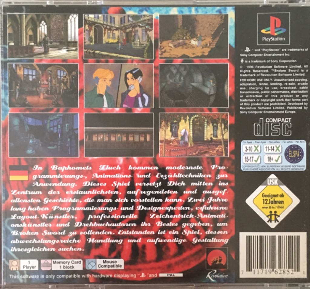 Baphomets Fluch - Sony PlayStation video game collectible [Barcode 711719628521] - Main Image 2