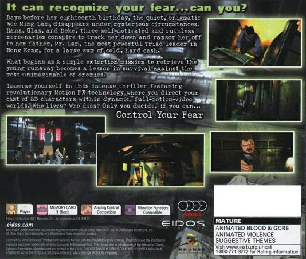 Fear Effect - Sony PlayStation video game collectible - Main Image 2