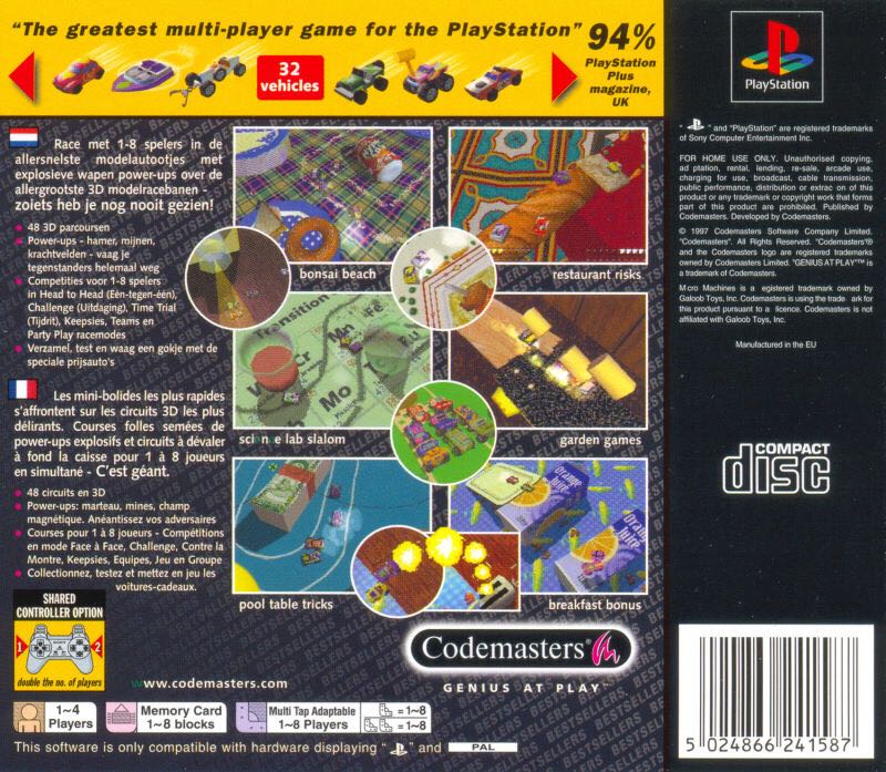 Micro Machines V3 - Sony PlayStation (Codemasters - 1-8) video game collectible [Barcode 5024866241549] - Main Image 2