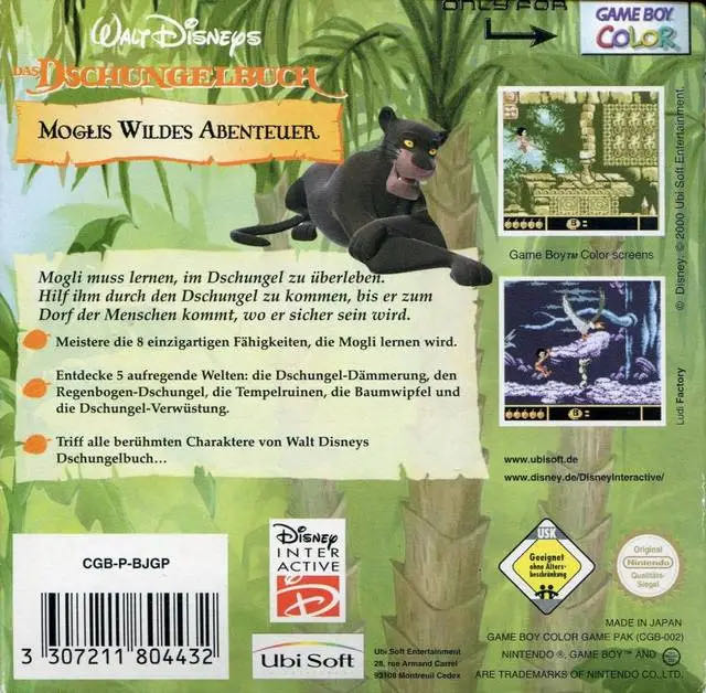 the jungle book - Nintendo Game Boy Color (Virgin Interactive - 1) video game collectible - Main Image 2