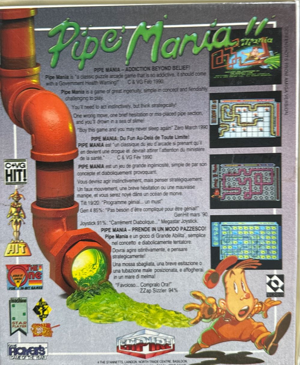Pipe Mania - Commodore 64 video game collectible [Barcode 5017783000528] - Main Image 2
