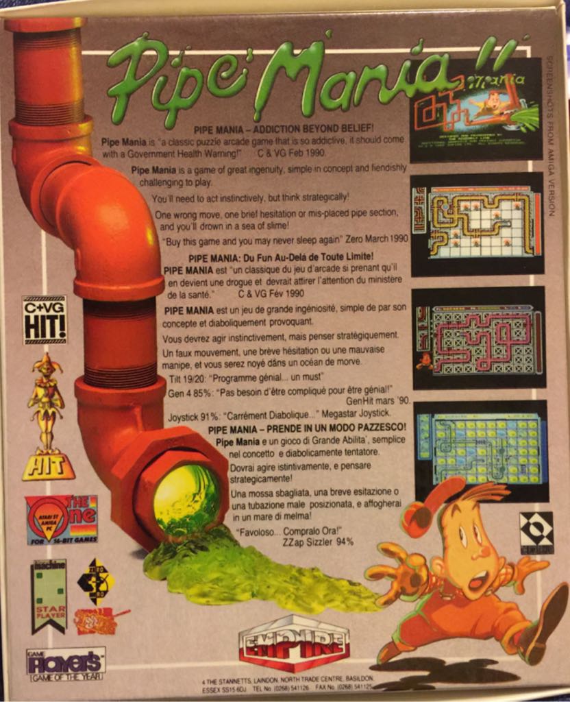 Pipe Mania - Commodore 64 (Empire - 1) video game collectible [Barcode 5017783000535] - Main Image 2