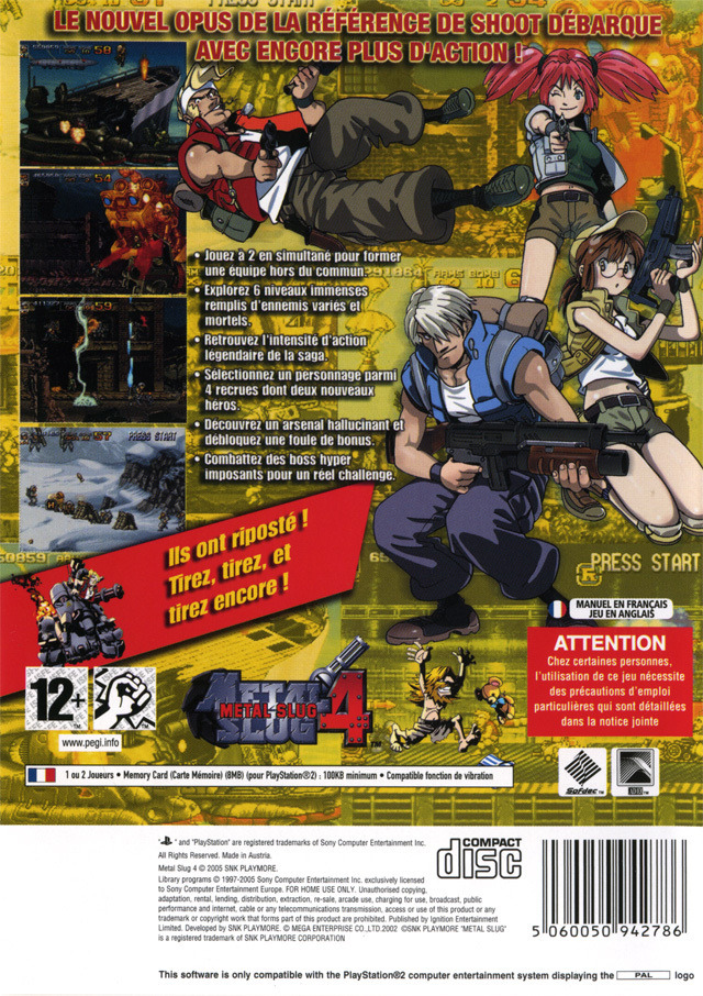 Metal Slug 4 - Sony PlayStation 2 (PS2) (Ignition Entertainment - 2) video game collectible [Barcode 5060050942779] - Main Image 2