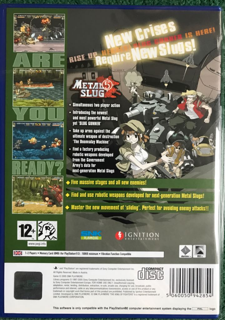 Metal Slug 5 - Sony PlayStation 2 (PS2) (SNK Playmore - 2) video game collectible [Barcode 5060050942854] - Main Image 2