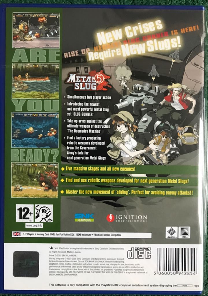Metal Slug 5 - Sony PlayStation 2 (PS2) (SNK Playmore - 2) video game collectible [Barcode 5060050942854] - Main Image 2