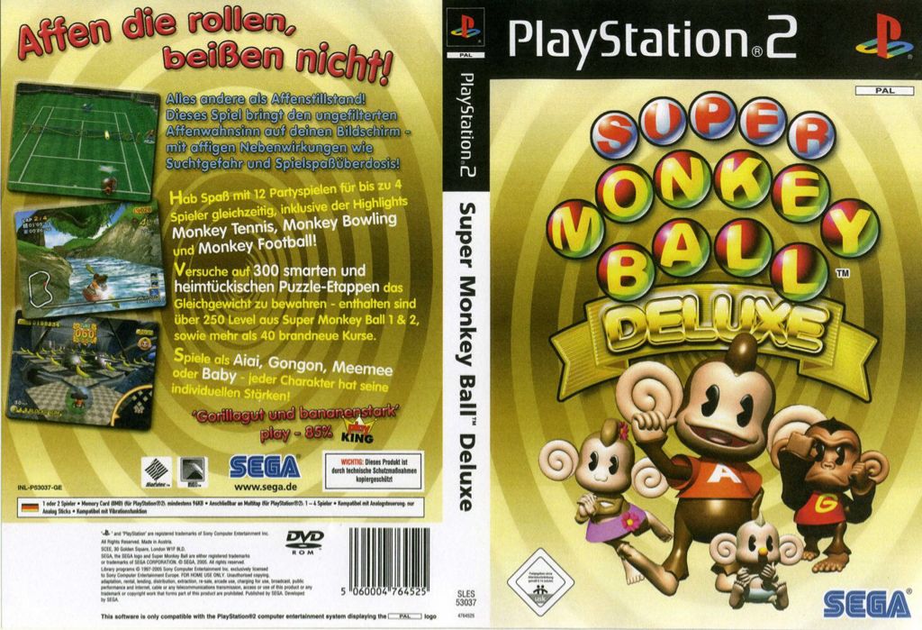 Super Monkey Ball Deluxe - Sony PlayStation 2 (PS2) (SEGA Of America* Inc. - 4) video game collectible [Barcode 010086630626] - Main Image 2