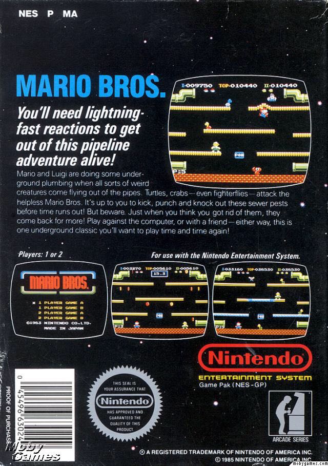 Mario Bros. - Nintendo Entertainment System (NES) (Nintendo - 2) video game collectible [Barcode 045496732233] - Main Image 2