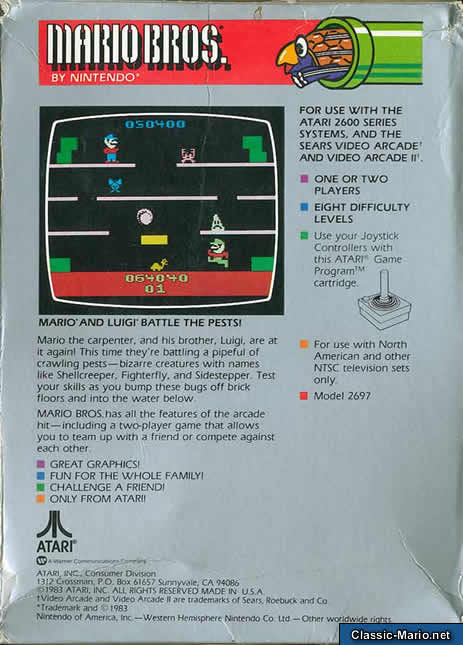 Mario Bros. - Atari 2600 video game collectible - Main Image 2