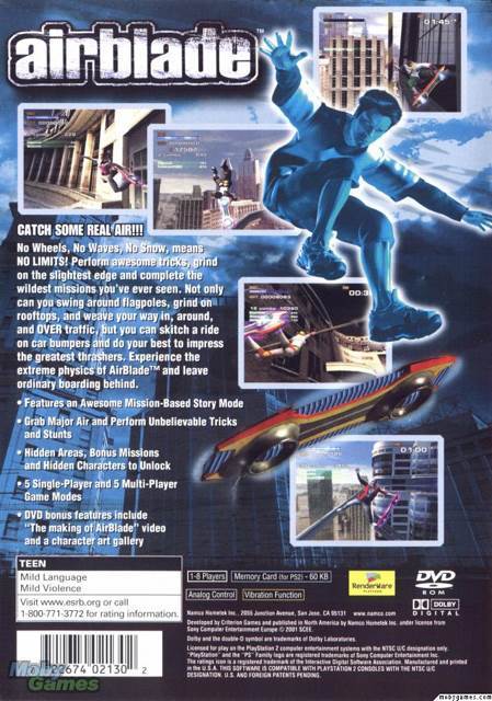 AirBlade - Sony PlayStation 2 (PS2) (Sony Computer Entertainment Europe - 1-2) video game collectible [Barcode 711719297024] - Main Image 2