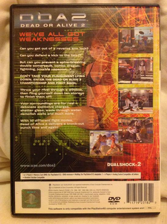 Dead or Alive 2 - Sony PlayStation 2 (PS2) (Tecmo - 4) video game collectible [Barcode 711719231820] - Main Image 2