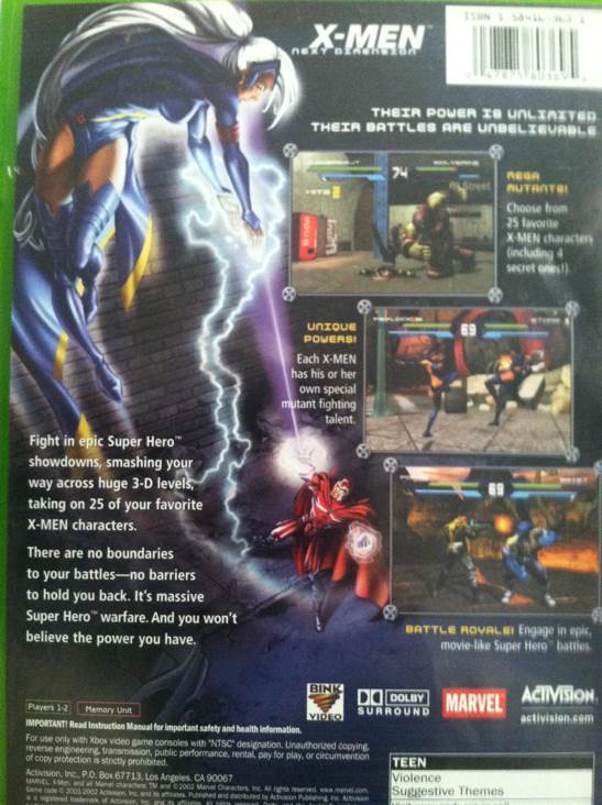 X-Men: Next Dimension - Microsoft Xbox (Activision - 2) video game collectible [Barcode 047875803695] - Main Image 2