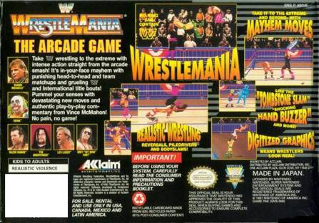 SNES PC WWF Wrestlemania: The Arcade Game - PC (Acclaim Entertainment - 2) video game collectible [Barcode 021481620396] - Main Image 2