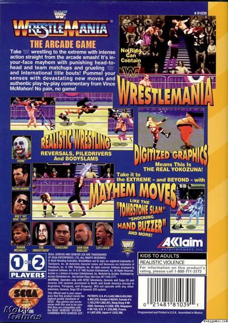 WWF Wrestlemania: The Arcade Game - Sega 32X video game collectible - Main Image 2