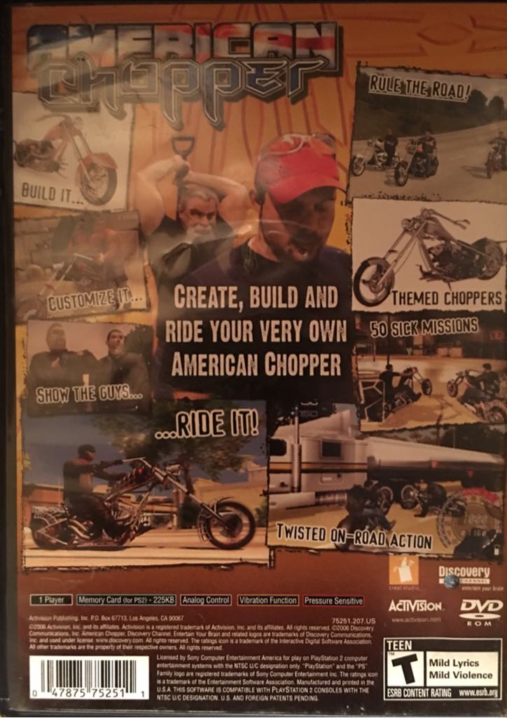 American Chopper - Sony PlayStation 2 (PS2) video game collectible [Barcode 047875752511] - Main Image 2