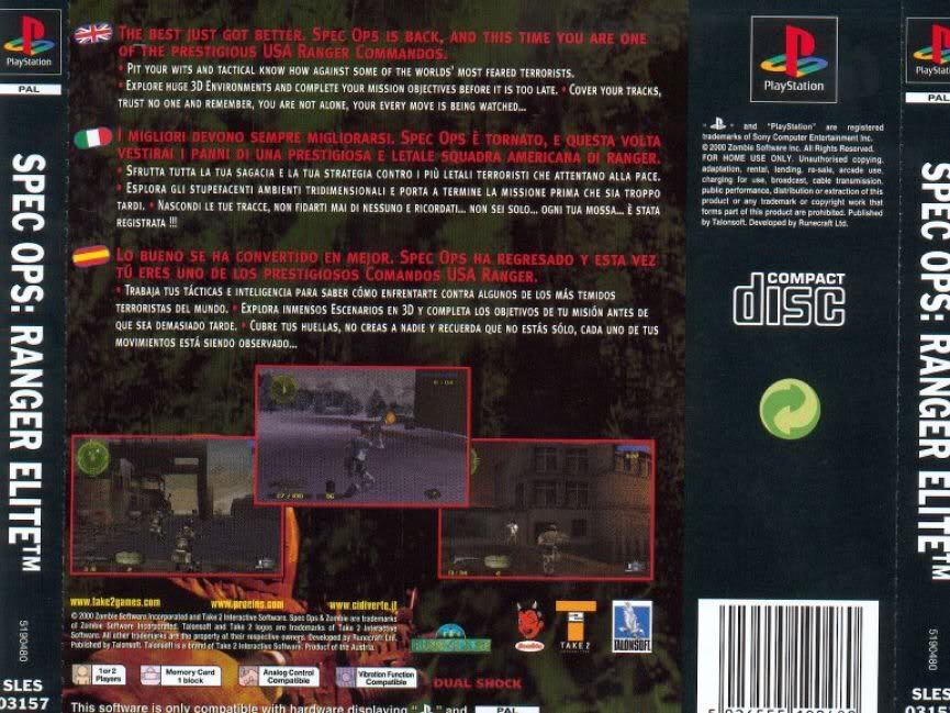 Spec Ops: Ranger Elite - Sony PlayStation (Take-Two Interactive - 1) video game collectible [Barcode 5026555190480] - Main Image 2